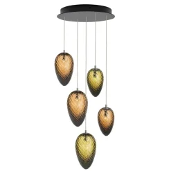 Kjøkkenbelysning Tak|Takpendler>Hadeland Glassverk Krystallkongle grantopp 5 takpendel Brun/Grønn