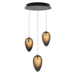 Kjøkkenbelysning Tak|Takpendler>Hadeland Glassverk Krystallkongle kongull 3 takpendel Brun