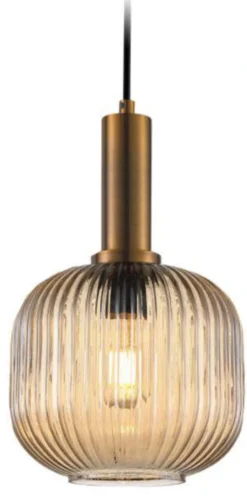 Kjøkkenbelysning Tak|Takpendler>Design by Grönlund Lantern takpendel - Messing/Amberfarget glass Messing / Amber