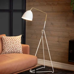 Leselamper Gulv>Örsjö Lean gulvlampe - Hvit/Rå messing Hvit / Messing