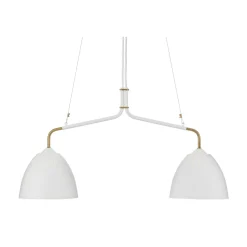 Kjøkkenbelysning Tak|Takpendler>Örsjö Lean takpendel - Hvit/Rå messing Hvit / Messing