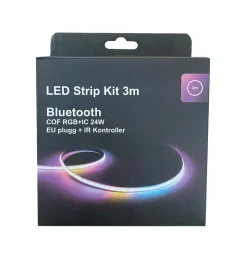 Led Strips>NorDesign LED Strip kit 27W RGB med EU-plug, dimmer, bluetooth og fjernkontroll - 3 meter Hvit