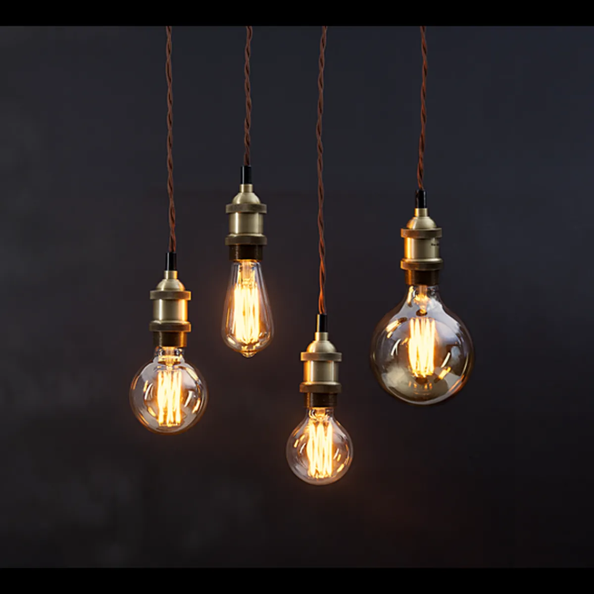 Dekorpære E27|Led-Pærer E27 Sokkel>Star Trading LED-pære 3,7W dimbar, Vintage Gold 80mm Amber