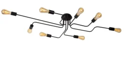 Kjøkkenbelysning Tak|Taklamper / Takplafonder>Lucide Lester taklampe 8 arm - Svart