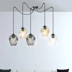 Kjøkkenbelysning Tak|Takpendler>Emibig Level takpendel 5 lys - Svart/Multifarget Svart / Flerfarget