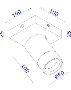 Kjøkkenbelysning Tak|Spotter & Skinner>NorDesign Levi takspot 6W 2700K dimbar - Svart