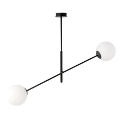 Kjøkkenbelysning Tak|Taklamper / Takplafonder>Emibig Linear taklampe 2 lys - Svart/Opal glass