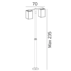 Lightup-Pris|Lyktestolper>Norlys Lofoten stolpe 1947 Svart