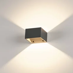 Utelamper Med Opp/Ned Lys>Slv Logs vegglampe utendørs 9,5W 3000 Kelvin IP65 Antrasitt