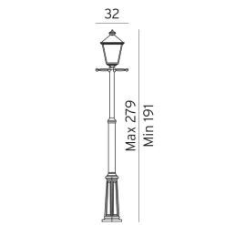 Lightup-Pris|Lyktestolper>Norlys London 4124 Big stolpe 17,5W LED 3000 Kelvin Svart