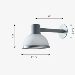 Utelamper - Klassiske Vegglamper|Louis Poulsen>Louis Poulsen LP Icon utendørs vegglampe Nattdim - Aluminium Grå