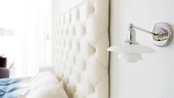 Louis Poulsen|Interiørlamper>Louis Poulsen PH 2/1 Vegglampe Hvitt opalt glass - Krom / Opal