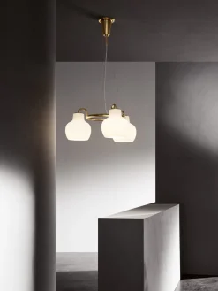 Kjøkkenbelysning Tak|Louis Poulsen>Louis Poulsen VL Ring Crown 3 taklampe Messing / Opal