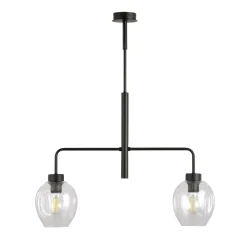 Kjøkkenbelysning Tak|Takpendler>Emibig Lukka takpendel 2 lys- Svart/Klart glass Svart / Klar