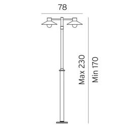 Lightup-Pris|Utelamper Til Kystområder>Norlys Lund stolpe 275 Svart