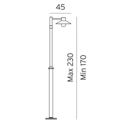 Lightup-Pris|Utelamper Til Kystområder>Norlys Lund stolpe 274 galvanisert stål