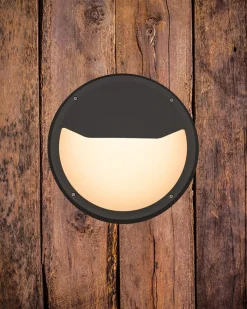 Utelamper Til Kystområder|Utelamper - Veggskjold / Plafond>NorDesign Luno Nuova vegglampe 30 cm utendørs IP65 13W 3000K IK6 - grå Grafitt