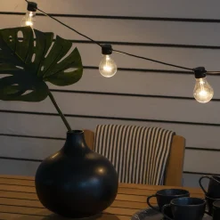 Julebelysning På Batteri|Lysslynger>Konstsmide Lysslynge 5 Lys, batteri og timer - Amber