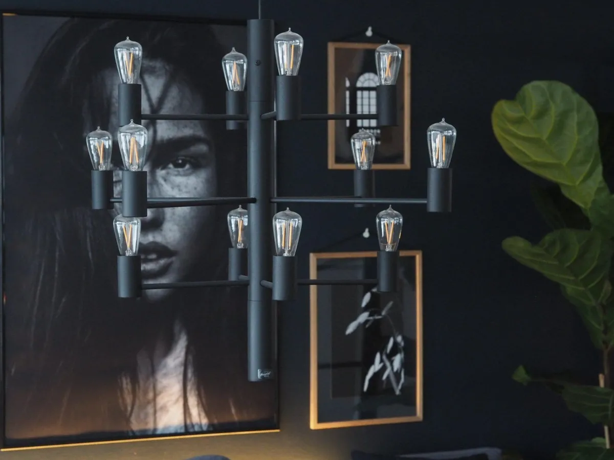 Kjøkkenbelysning Tak|Lysekroner>Herstal Manola 12 ink LED - Svart