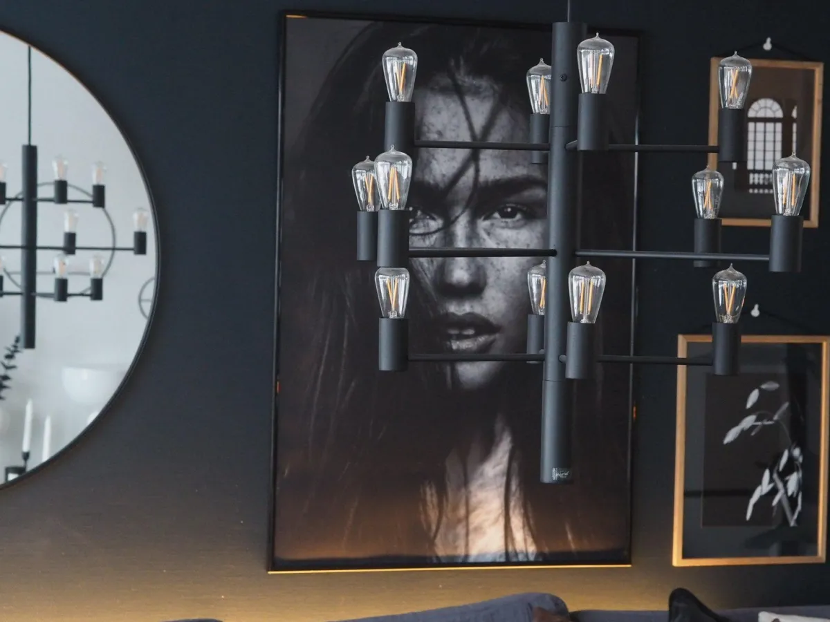 Kjøkkenbelysning Tak|Lysekroner>Herstal Manola 12 ink LED - Svart