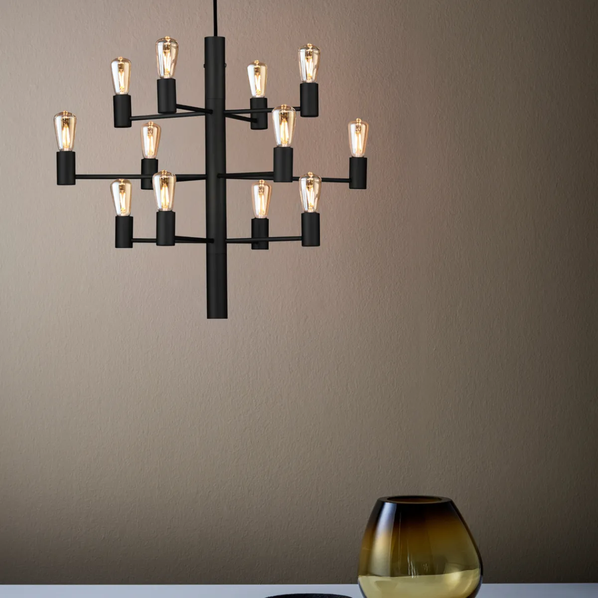 Kjøkkenbelysning Tak|Lysekroner>Herstal Manola 12 ink LED - Svart