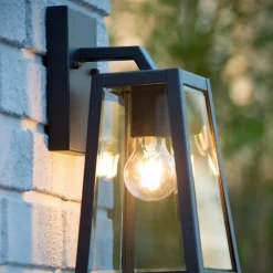 Utelamper - Klassiske Vegglamper>Lucide Matsol vegglampe utendørs E27 - Svart