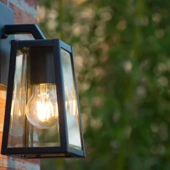 Utelamper - Klassiske Vegglamper>Lucide Matsol vegglampe utendørs E27 - Svart