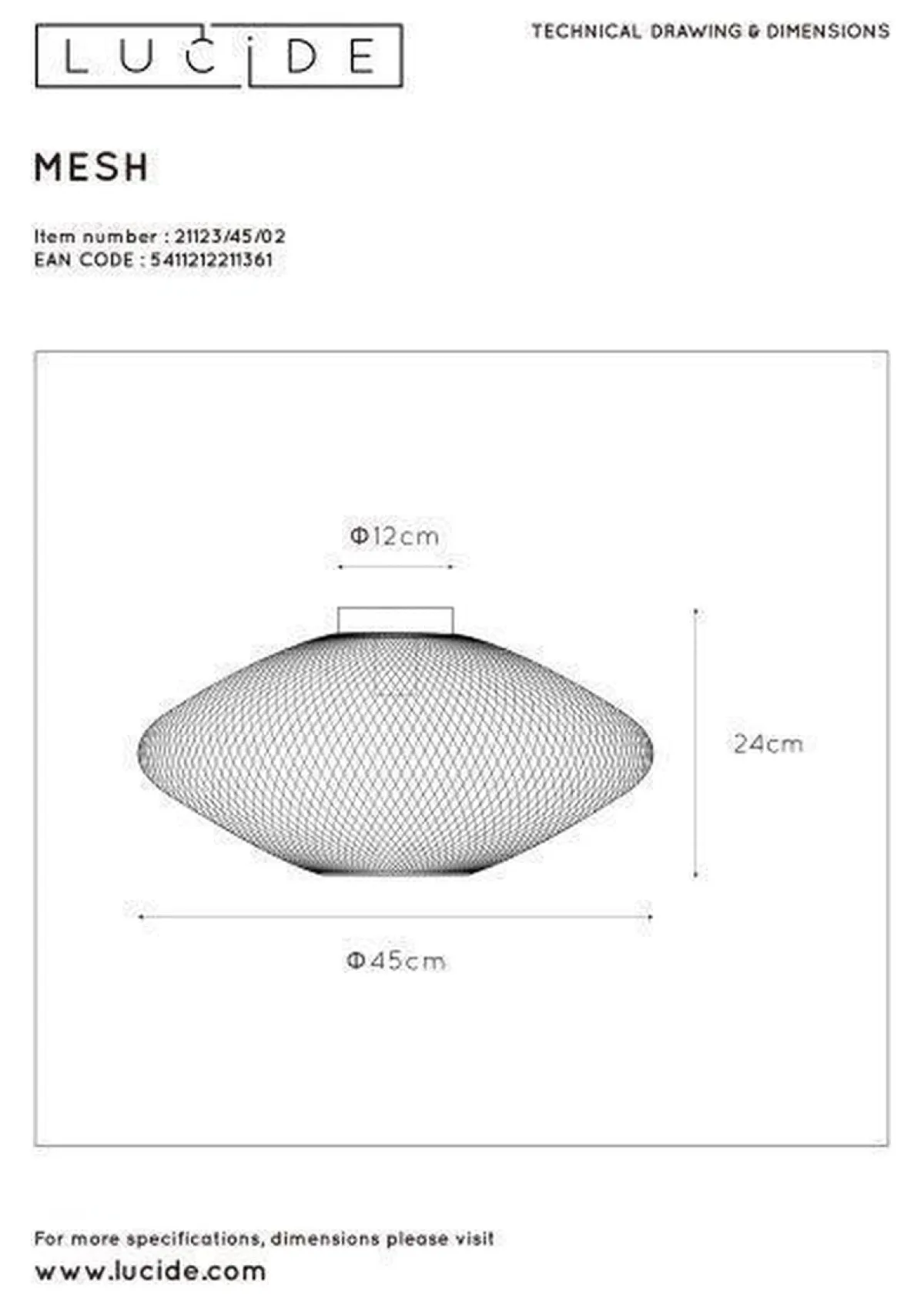 Kjøkkenbelysning Tak|Taklamper / Takplafonder>Lucide Mesh taklampe 45 cm