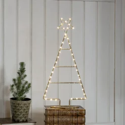 Juledekorasjon>Konstsmide juletre 60 cm 45 LED Messing
