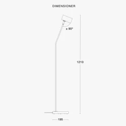 Leselamper Gulv>Örsjö Minipoint gulvlampe - Hvit/Krom Hvit / Krom