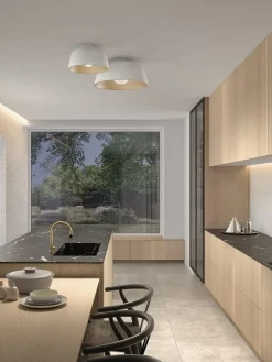 Kjøkkenbelysning Tak|Taklamper / Takplafonder>NorDesign Miso taklampe 43,3 cm - Hvit/Gullfarget Hvit / Gull