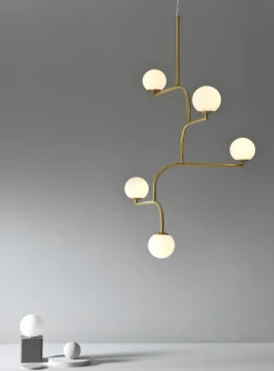 Kjøkkenbelysning Tak|Takpendler>Pholc Mobil 5 taklampe - Messing