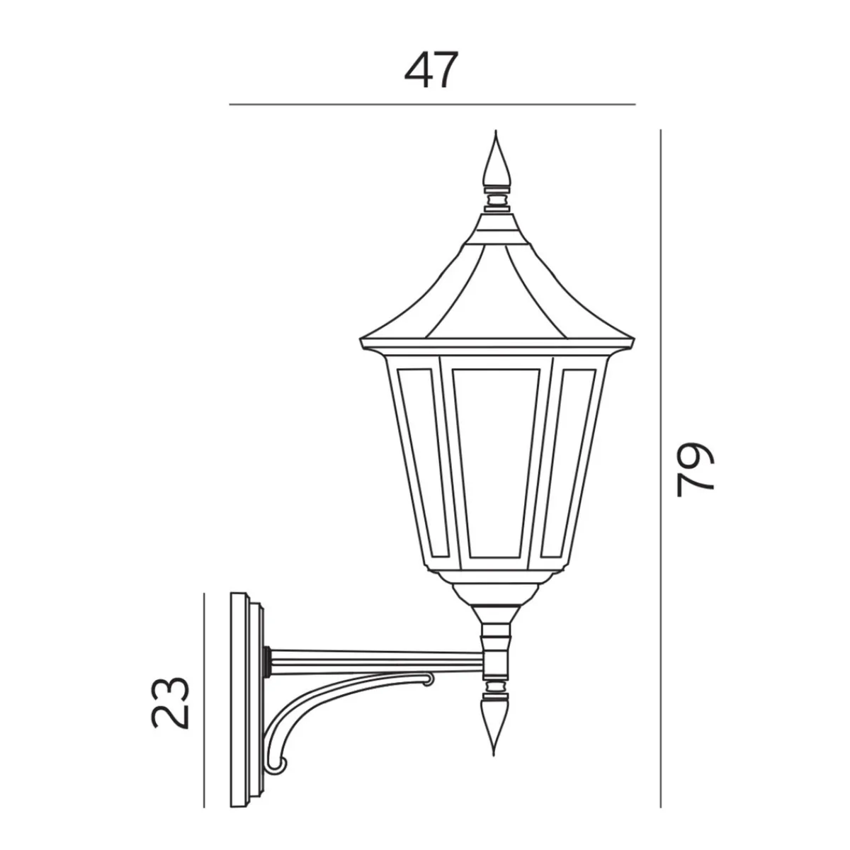 Lightup-Pris|Utelamper - Klassiske Vegglamper>Norlys Modena 380 BIG Svart