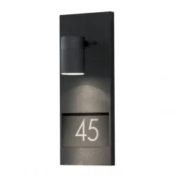 Utelamper Med Opp/Ned Lys>Konstsmide Modena vegglampe inkl husnummer - Svart