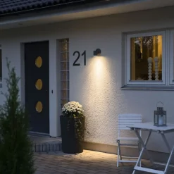 Lightup-Pris|Utelamper Med Opp/Ned Lys>Konstsmide Modena vegglampe nedlys big - Svart