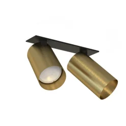 Kjøkkenbelysning Tak|Spotter & Skinner>Nowodvorski Mono dobbel innfelt takspot - Svart/Messingfarget Svart / Messing