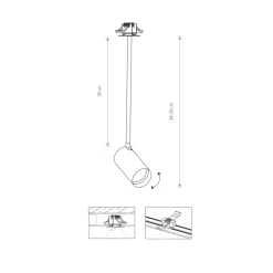 Kjøkkenbelysning Tak|Spotter & Skinner>Nowodvorski Mono medium lang enkel innfelt takspot - Svart/Gullfarget Svart / Gull
