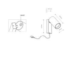 Leselamper>Nowodvorski Mono vegglampe - Svart/Messingfarget Svart / Messing