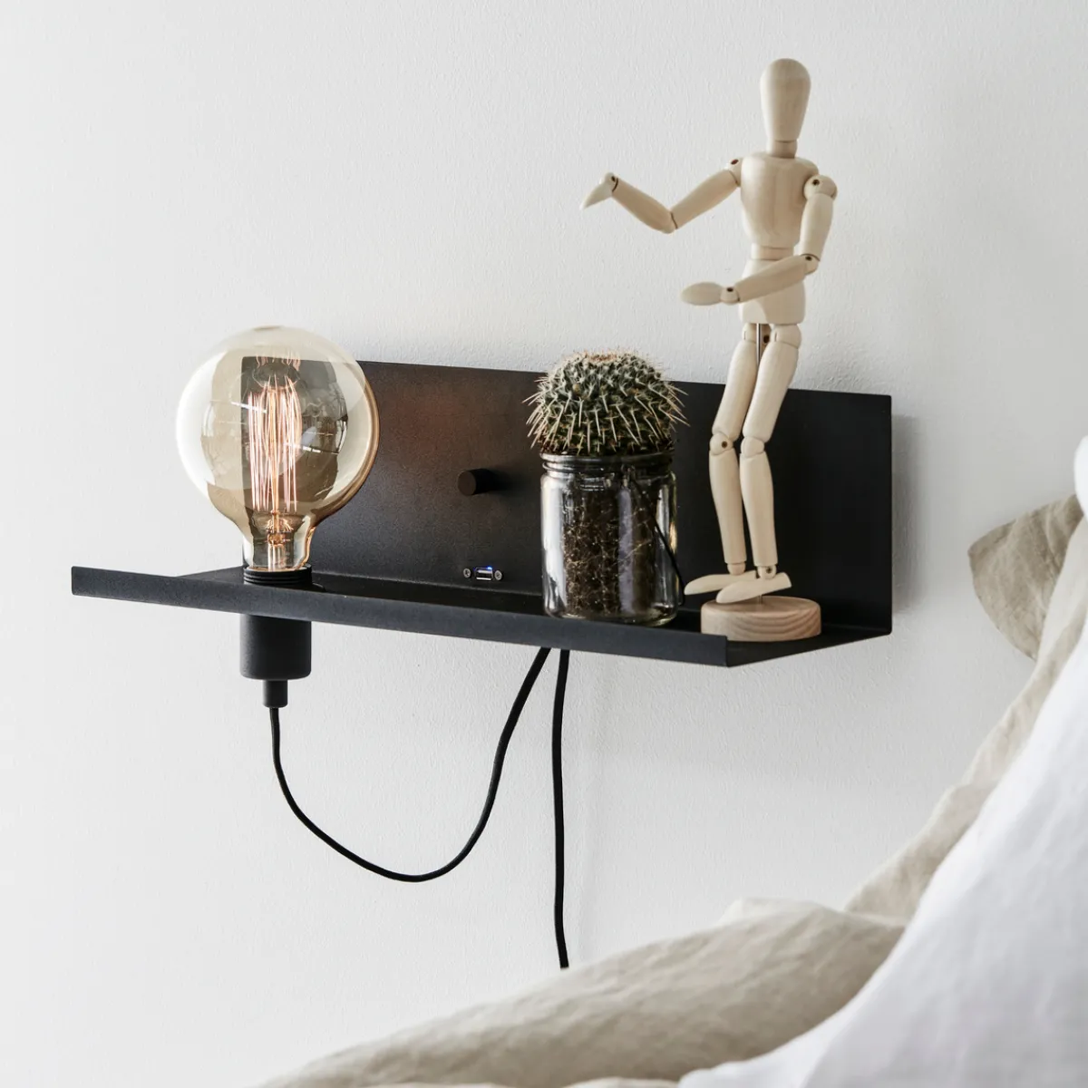 Vegglamper Med Usb>Marksløjd Multi vegglampe - - Svart