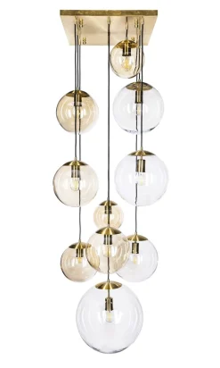 Takpendler|Kjøkkenbelysning Tak>NorDesign Muna takpendel 10-lys - /Klar/Amberfarget Messing