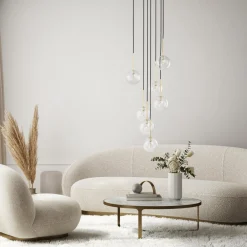 Kjøkkenbelysning Tak|Takpendler>TK Lighting Nilos takpendel 7-lys Svart / Gullfarget