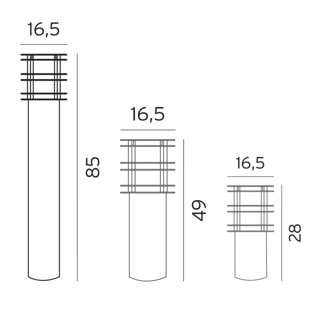 Lightup-Pris|Utelamper Til Kystområder>Norlys Stockholm pullert 298 Svart