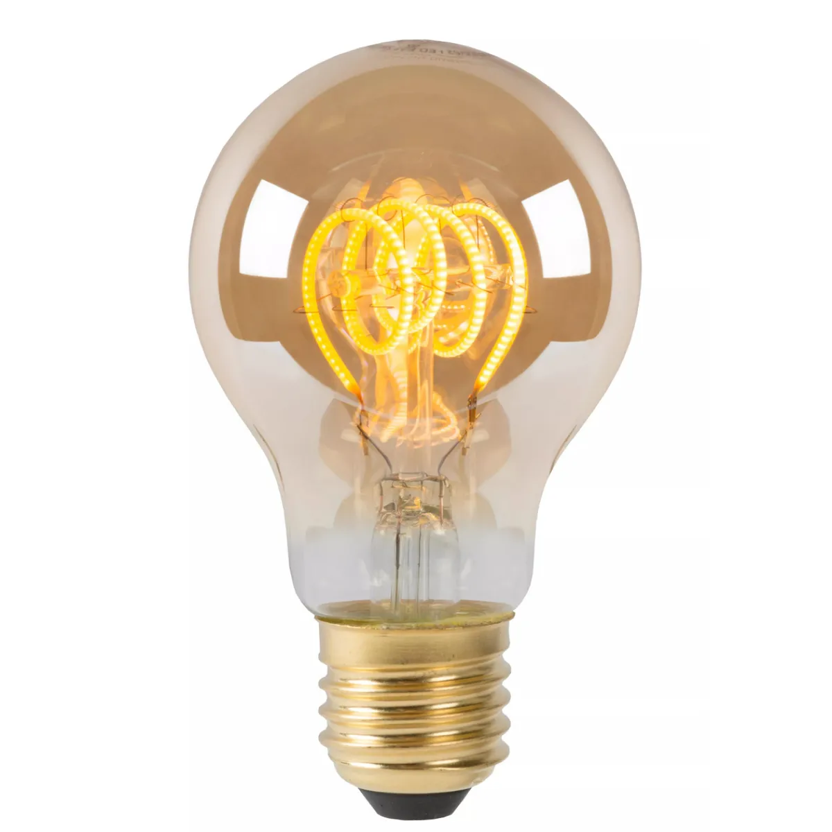 Led-Pærer E27 Sokkel>Lucide Normal E27 Filament Vintage LED 5W 2200K dimbar 60 mm - Amber