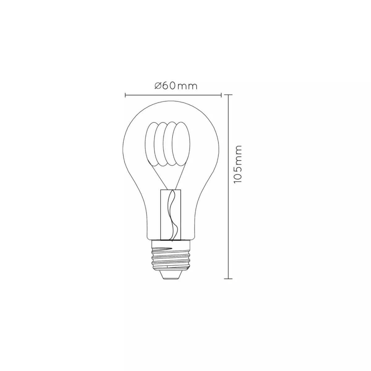 Led-Pærer E27 Sokkel>Lucide Normal E27 Filament Vintage LED 5W 2200K dimbar 60 mm - Amber