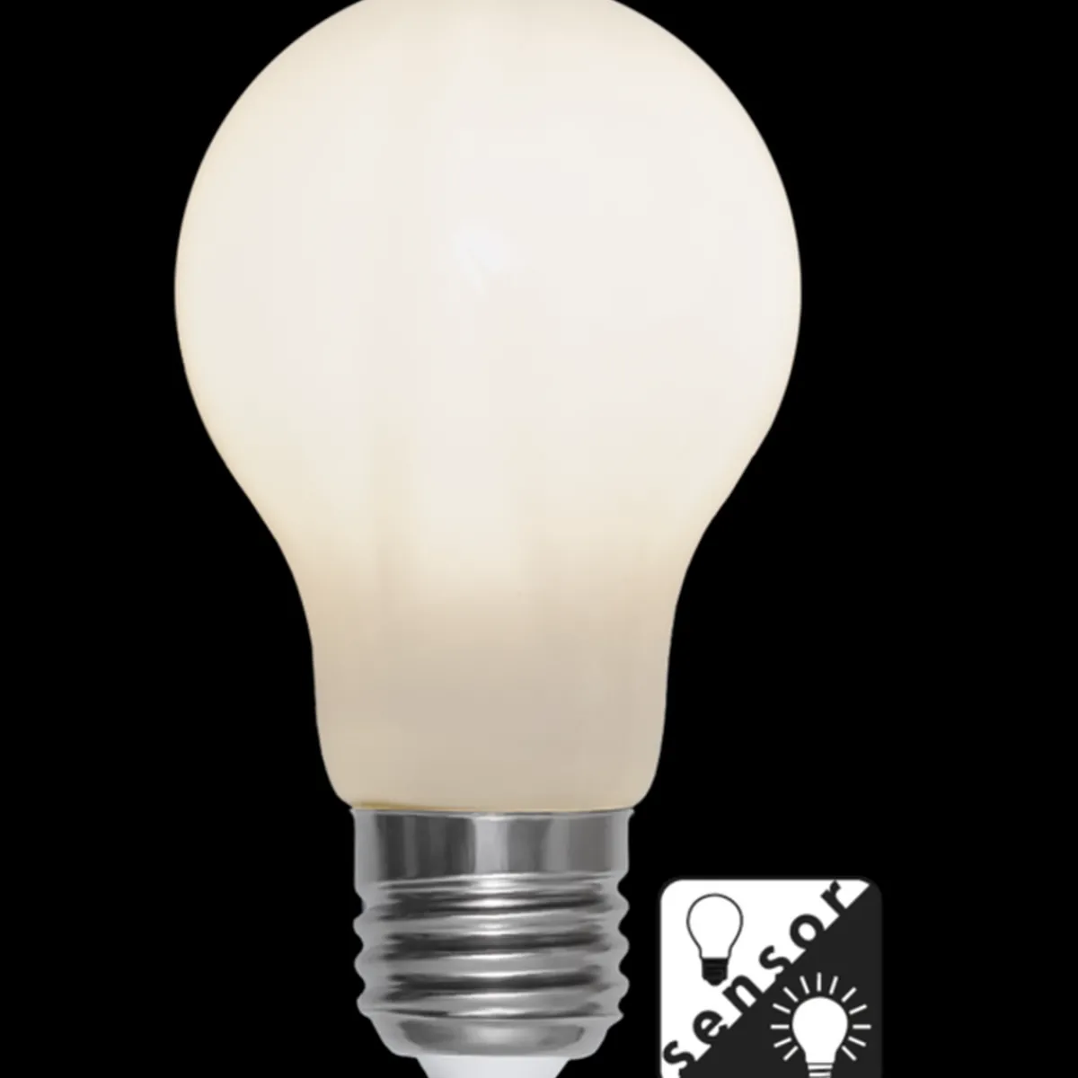 Led-Lyspærer Med Sensor/Skumringsrelé|Led-Pærer E27 Sokkel>Ms - belysning Normal Sensor E27 LED 4,5W 2700K 60mm - Opal