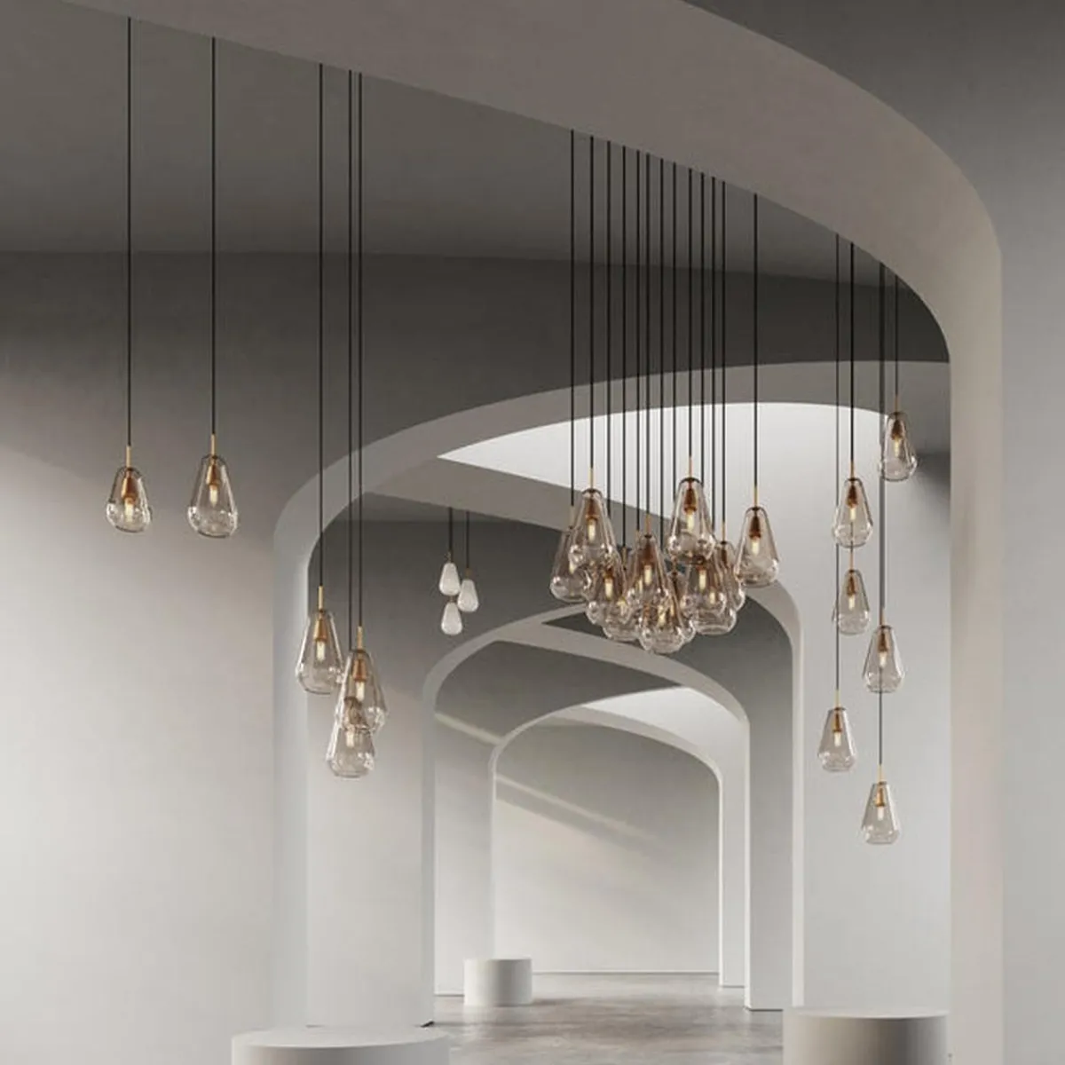 Kjøkkenbelysning Tak|Takpendler>Nuura Anoli 1 medium Gold Messing