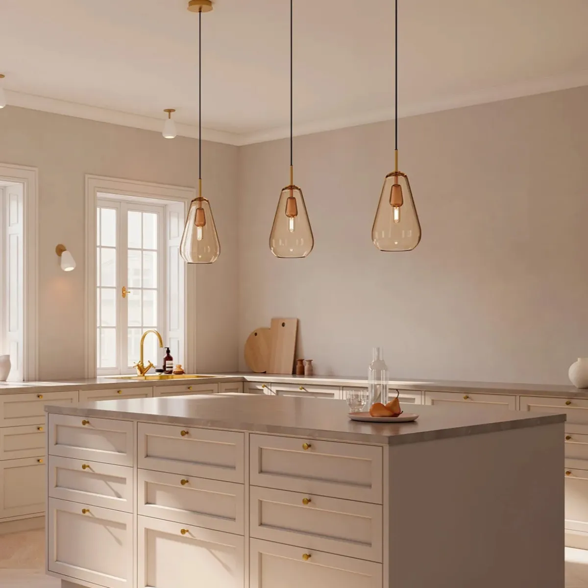 Kjøkkenbelysning Tak|Takpendler>Nuura Anoli 1 medium Gold Messing