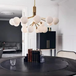 Kjøkkenbelysning Tak|Lysekroner>Nuura Apiales 18 messing/opal Messing / Opal