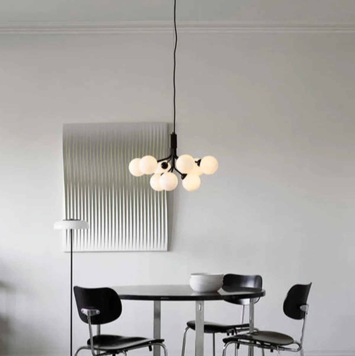 Baderomsbelysning Tak|Kjøkkenbelysning Tak>Nuura Apiales 9 satin svart/opal Svart / Opal