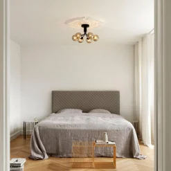 Kjøkkenbelysning Tak|Baderomsbelysning Tak>Nuura Apiales 6 taklampe - satengsort / optic røyket glass Svart / Røyk